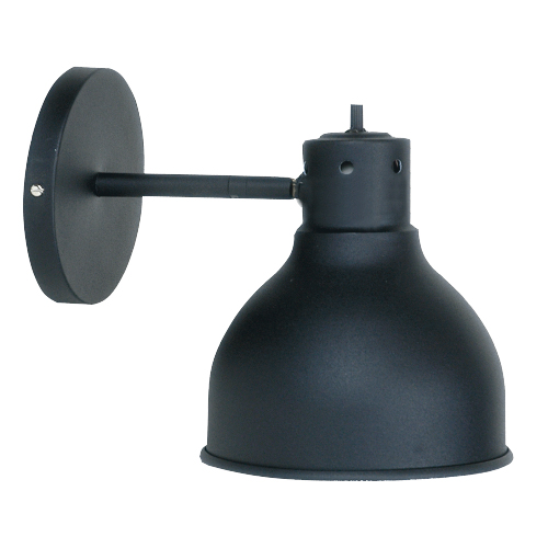 Aplique de 1 luz E27 color negro texturado con interruptor y abrazadera